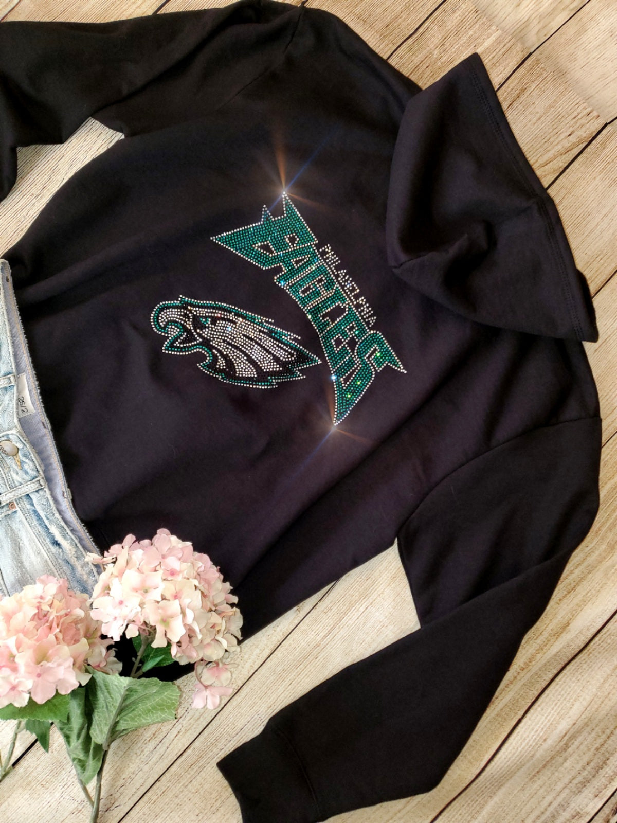 Philadelphia Eagles Unisex Zip Up Jacket Sweatshirt Bling Eagles Full Zip Up Sweatshirt Hoodie