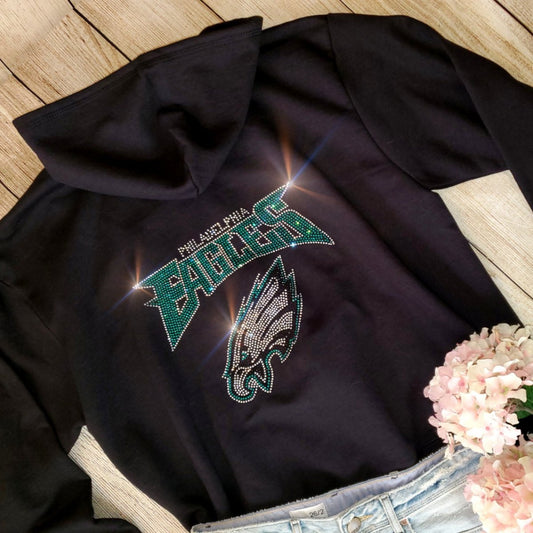 Philadelphia Eagles Unisex Zip Up Jacket Sweatshirt Bling Eagles Full Zip Up Sweatshirt Hoodie