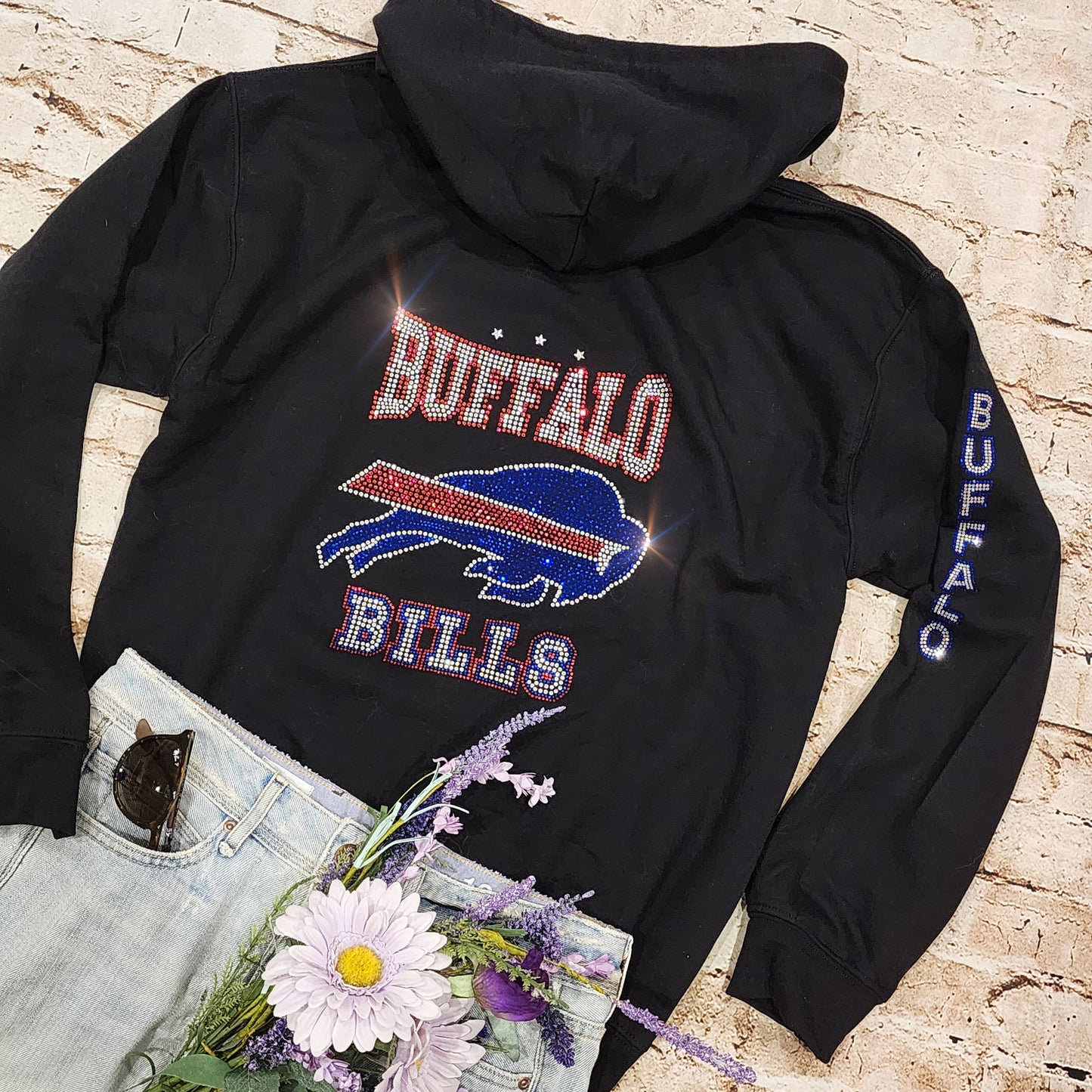 Buffalo Bills Unisex Zip Up Jacket Sweatshirt Bling Bills Zip Up Sweatshirt Hoodie