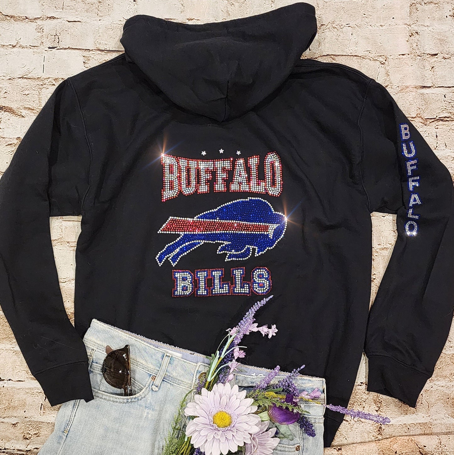 Buffalo Bills Unisex Zip Up Jacket Sweatshirt Bling Bills Zip Up Sweatshirt Hoodie