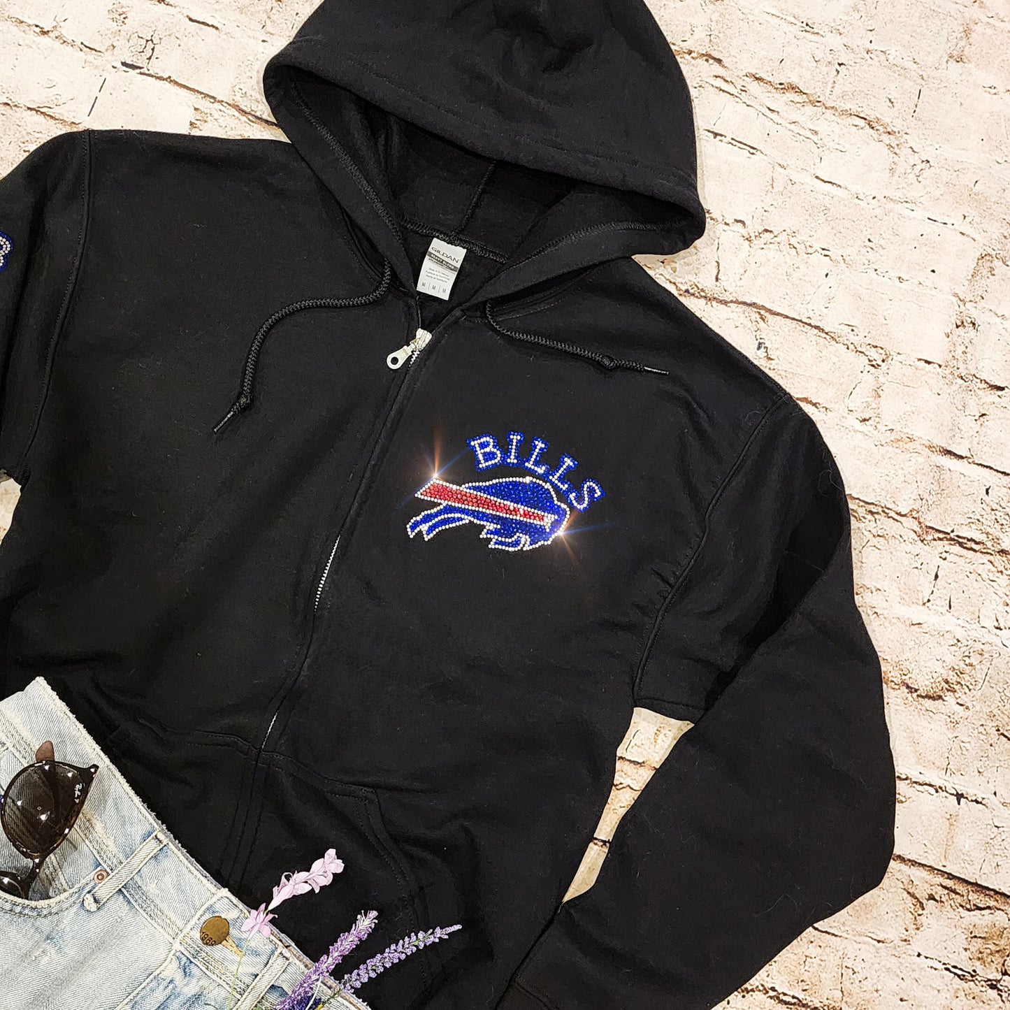 Buffalo Bills Unisex Zip Up Jacket Sweatshirt Bling Bills Zip Up Sweatshirt Hoodie