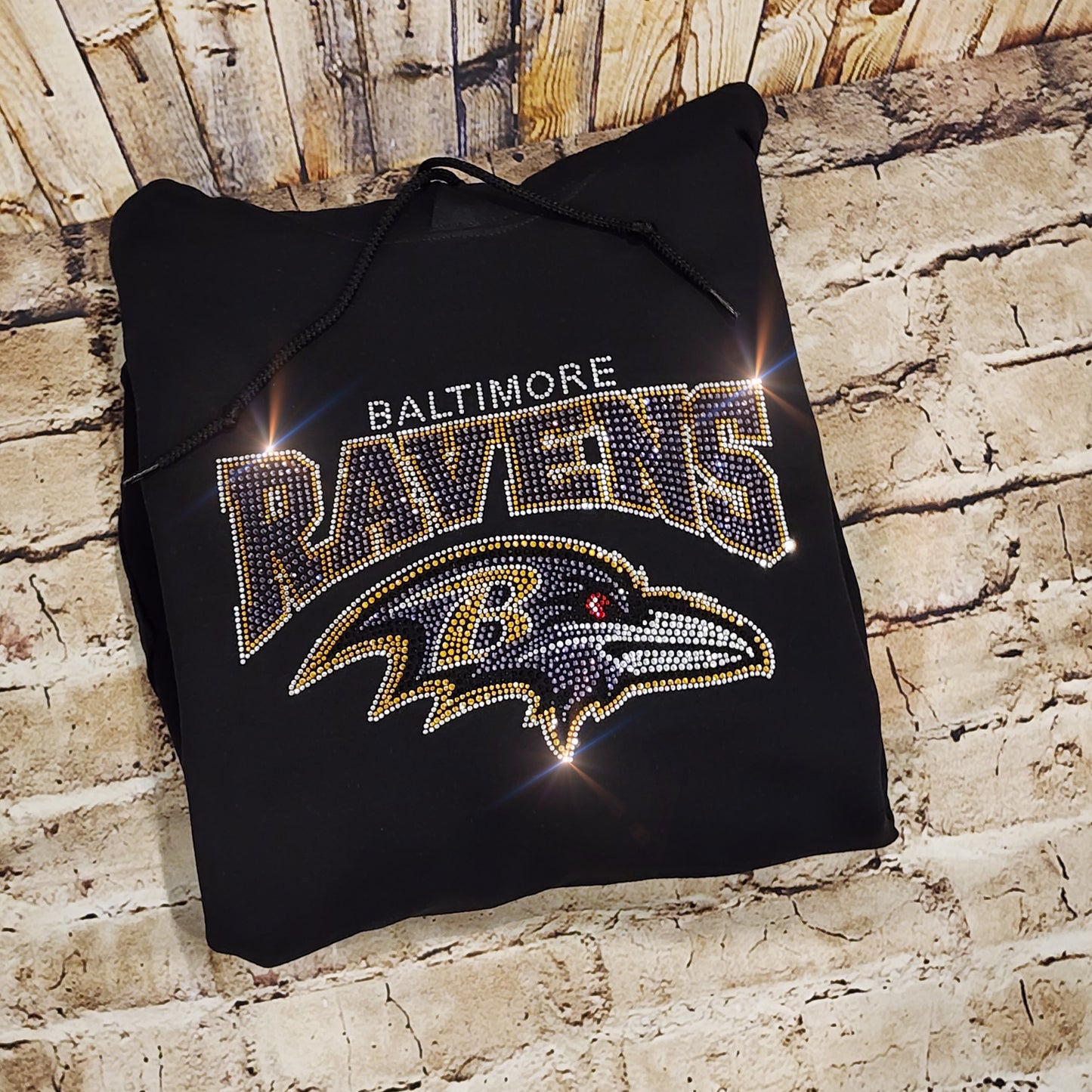 Baltimore Ravens Unisex HOODIE or CREWNECK Sweatshirt Bling Ravens Sweatshirt Hoodie