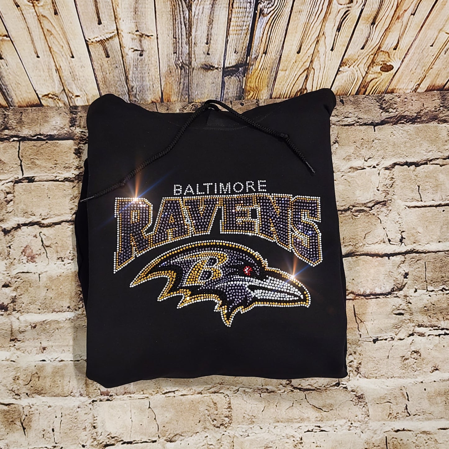 Baltimore Ravens Unisex HOODIE or CREWNECK Sweatshirt Bling Ravens Sweatshirt Hoodie