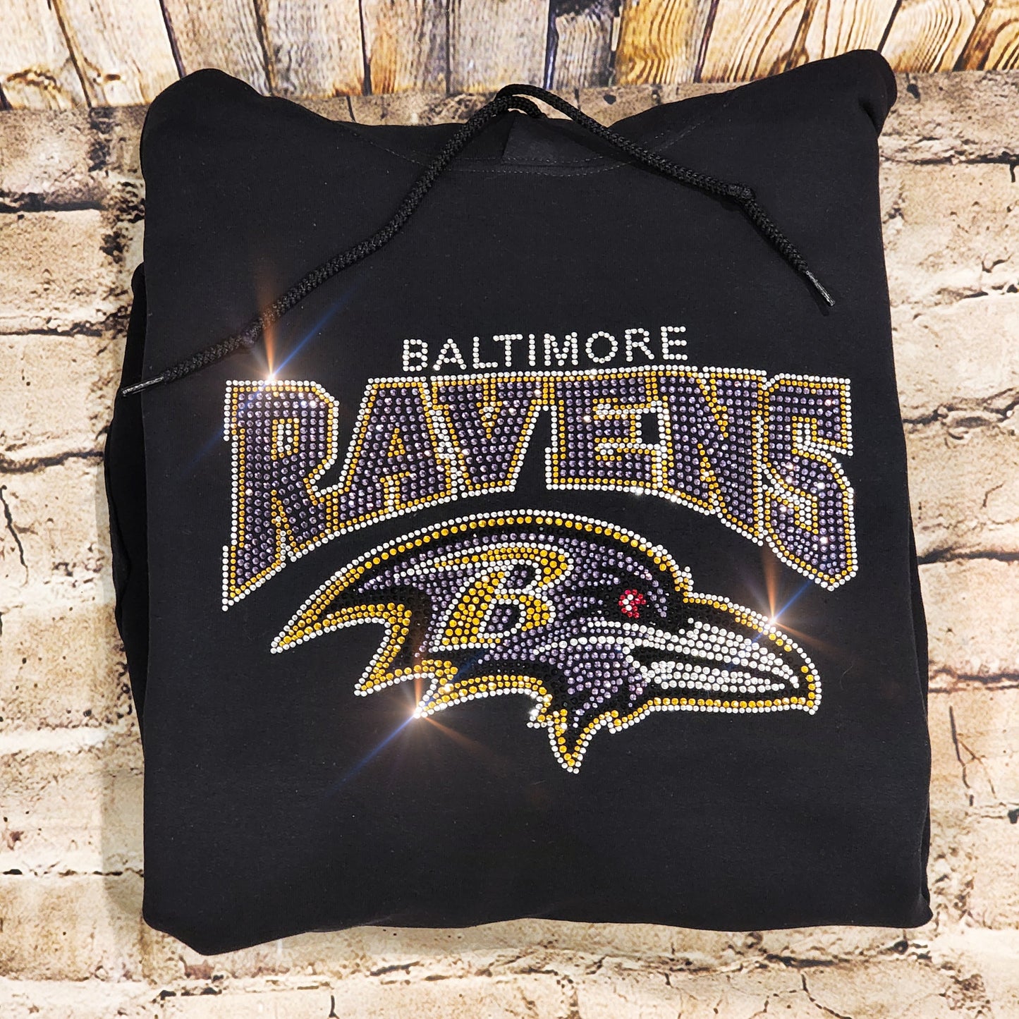 Baltimore Ravens Unisex HOODIE or CREWNECK Sweatshirt Bling Ravens Sweatshirt Hoodie