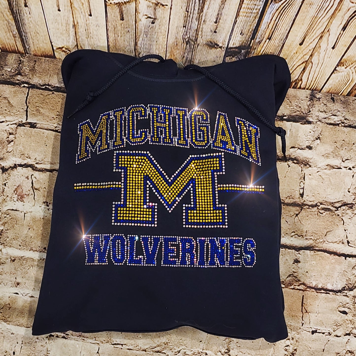 University of Michigan Unisex HOODIE or CREWNECK Sweatshirt Bling Michigan Sweatshirt Hoodie