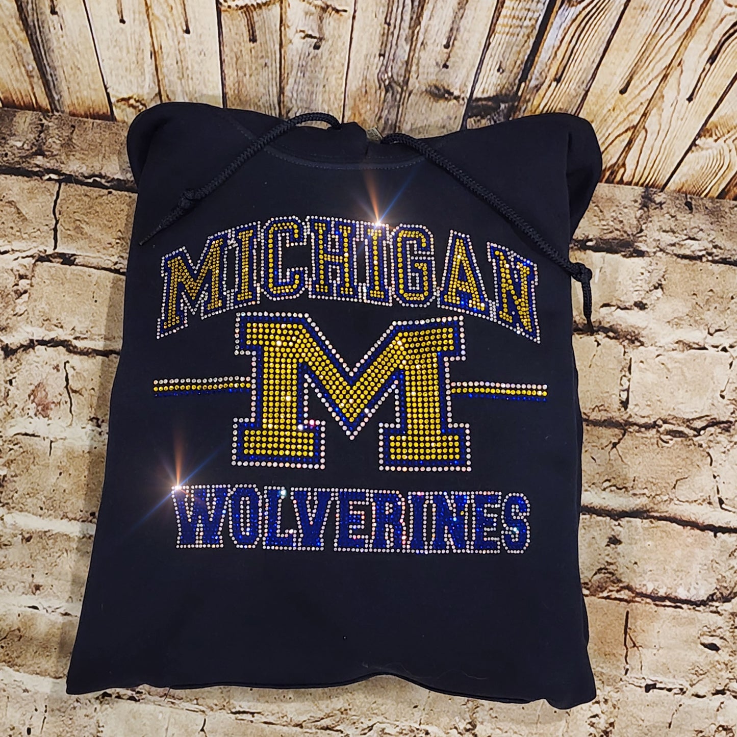 University of Michigan Unisex HOODIE or CREWNECK Sweatshirt Bling Michigan Sweatshirt Hoodie