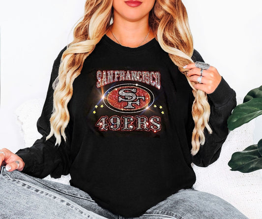 Rhinestone 49ers UNISEX Long Sleeve Comfort Colors T-shirt Oversized Shirt