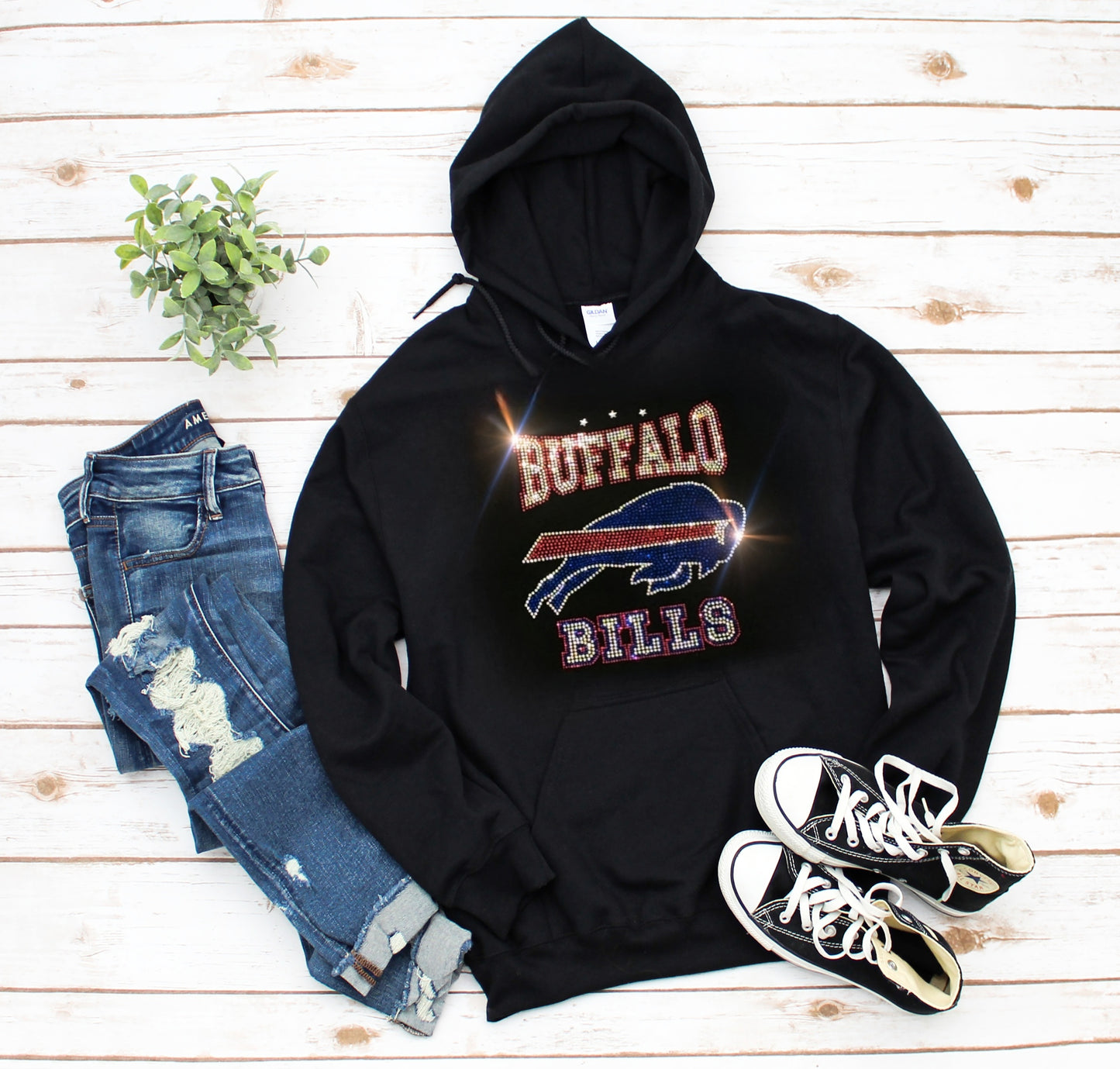 Buffalo Bills Unisex HOODIE or CREWNECK Sweatshirt Bling Bills Sweatshirt Hoodie