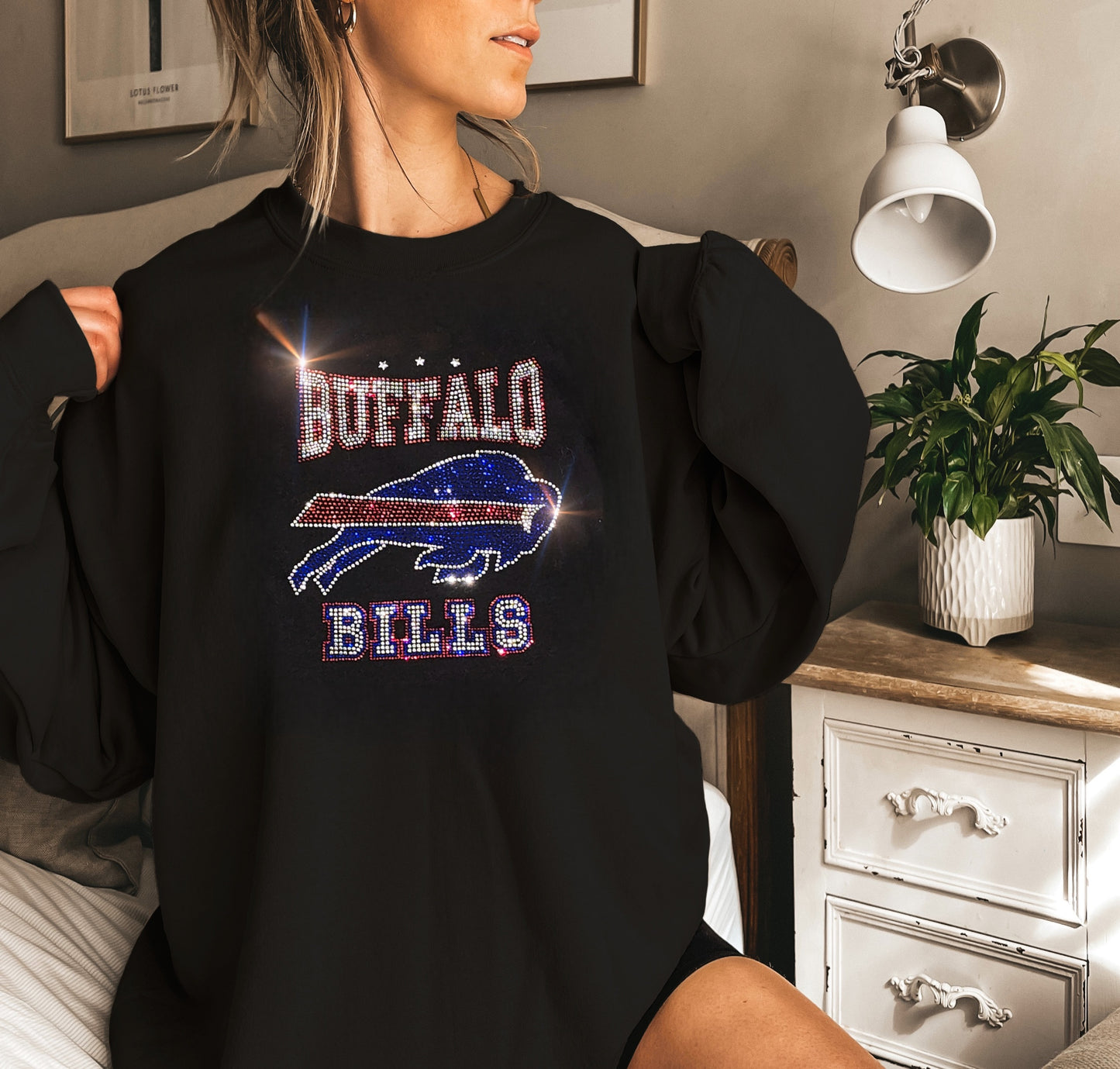 Buffalo Bills Unisex HOODIE or CREWNECK Sweatshirt Bling Bills Sweatshirt Hoodie