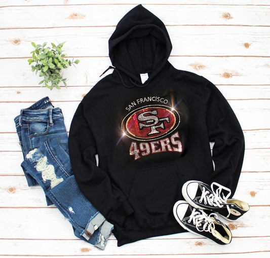 San Francisco 49ers Unisex HOODIE or CREWNECK Sweatshirt Bling Sweatshirt Hoodie