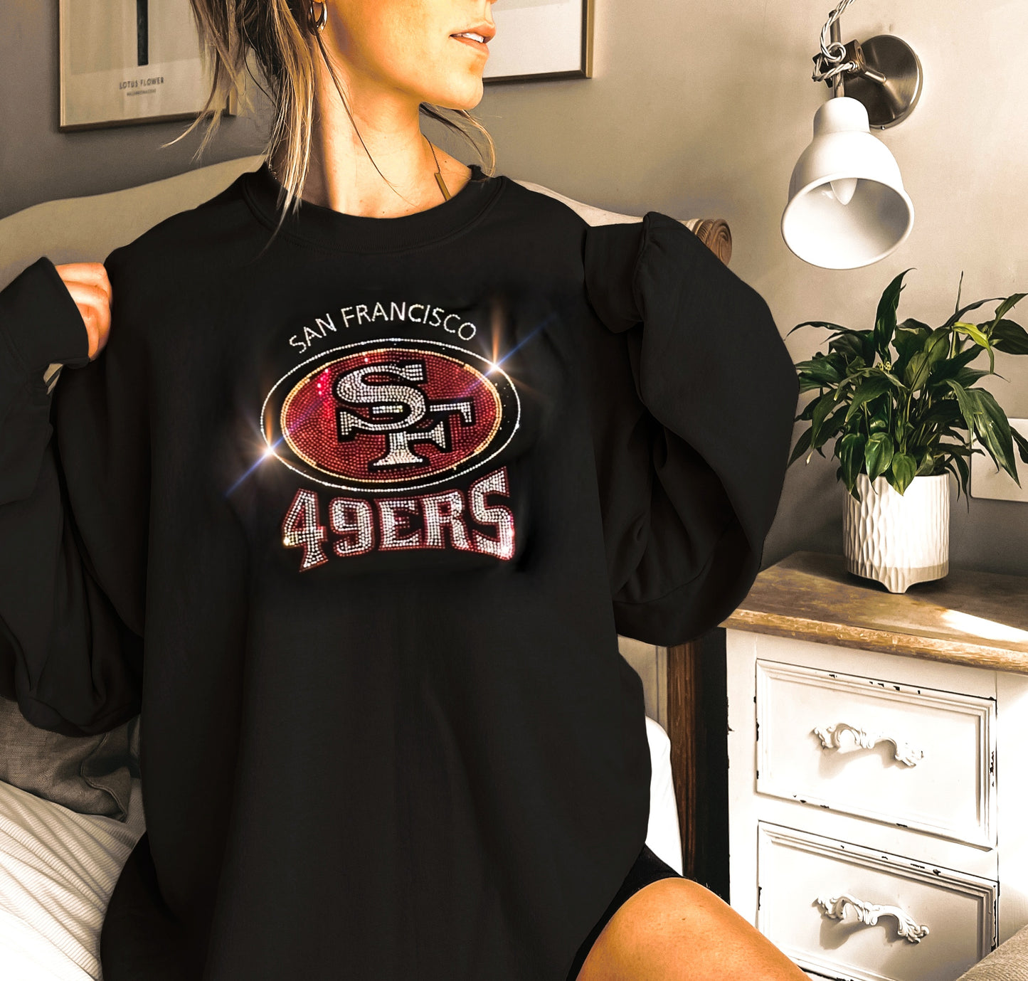 San Francisco 49ers Unisex HOODIE or CREWNECK Sweatshirt Bling Sweatshirt Hoodie