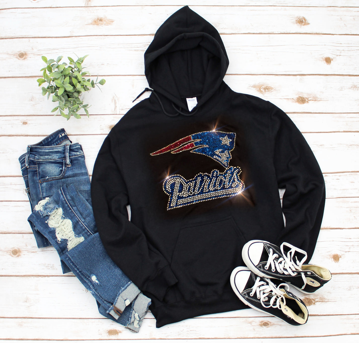 New England Patriots Unisex HOODIE or CREWNECK Sweatshirt Bling Bills Sweatshirt Hoodie