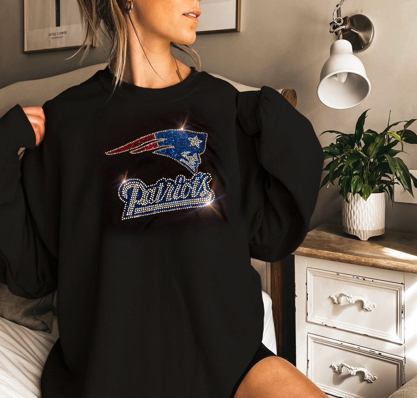 New England Patriots Unisex HOODIE or CREWNECK Sweatshirt Bling Bills Sweatshirt Hoodie