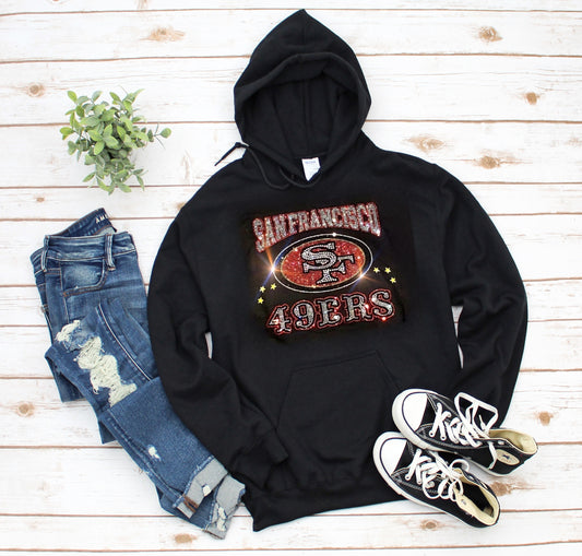 San Francisco 49ers Unisex HOODIE or CREWNECK Sweatshirt Bling Sweatshirt Hoodie