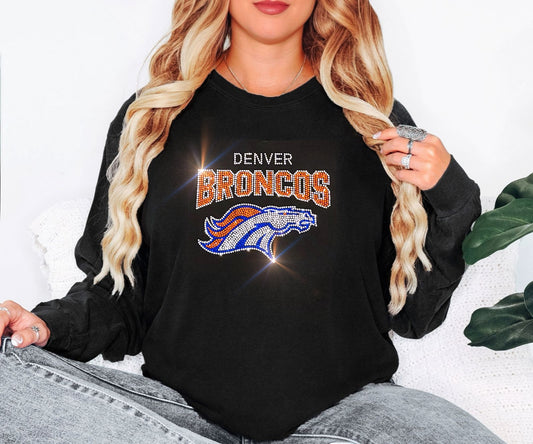 Denver Broncos UNISEX Long Sleeve Comfort Colors T-shirt Oversized Shirt