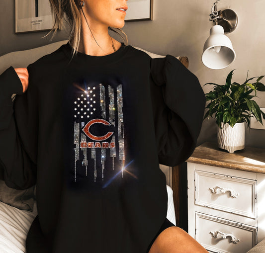 Chicago Bears Unisex HOODIE or CREWNECK Sweatshirt Bling Bears Sweatshirt Hoodie