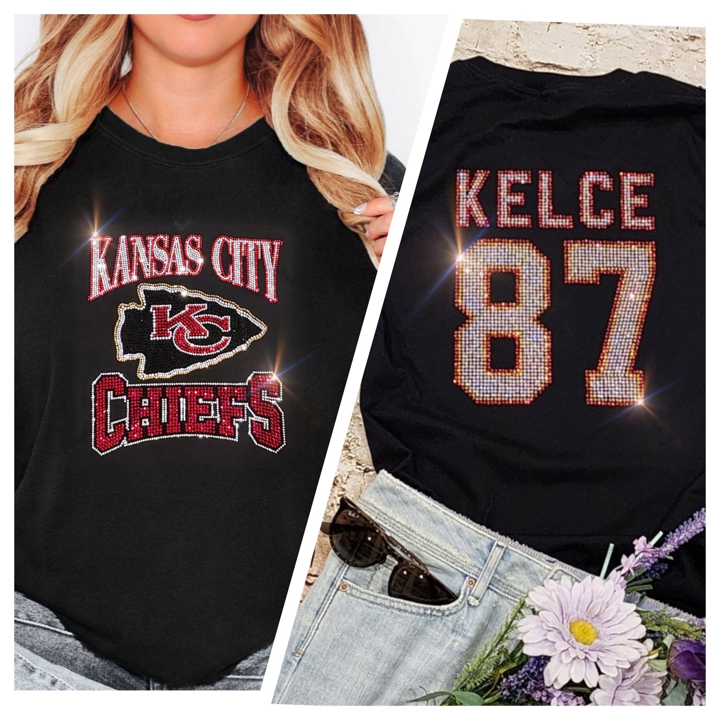 Kansas City Chiefs Kelce #87 Unisex HOODIE or CREWNECK Sweatshirt Bling Chiefs Sweatshirt Hoodie