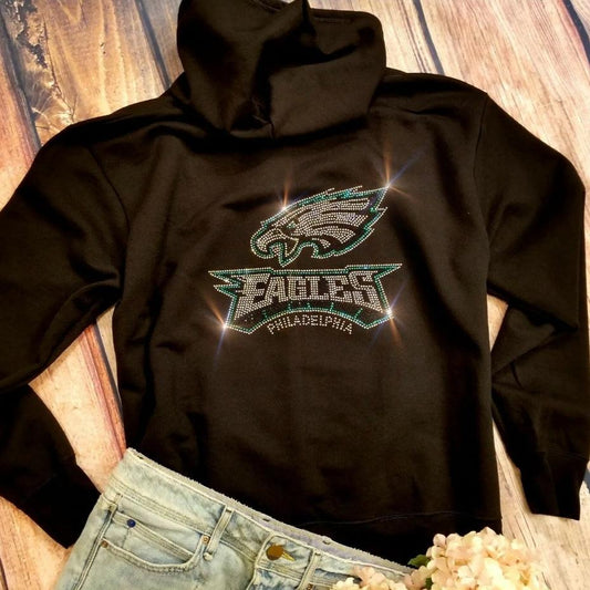 Philadelphia Eagles Unisex Zip Up Jacket Sweatshirt Bling Eagles Full Zip Up Sweatshirt Hoodie