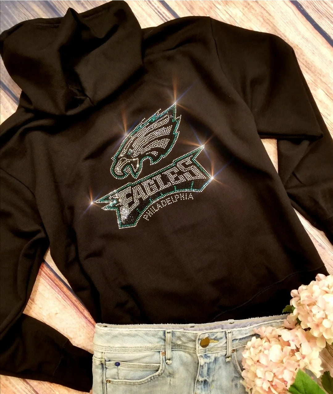 Philadelphia Eagles Unisex Zip Up Jacket Sweatshirt Bling Eagles Full Zip Up Sweatshirt Hoodie