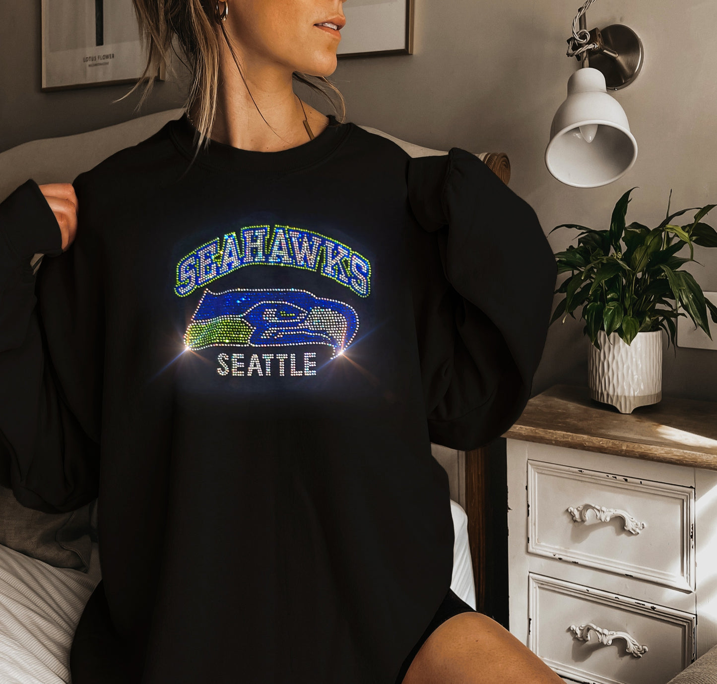 Seattle Seahawks Unisex HOODIE or CREWNECK Sweatshirt Bling Cowboys Sweatshirt Hoodie