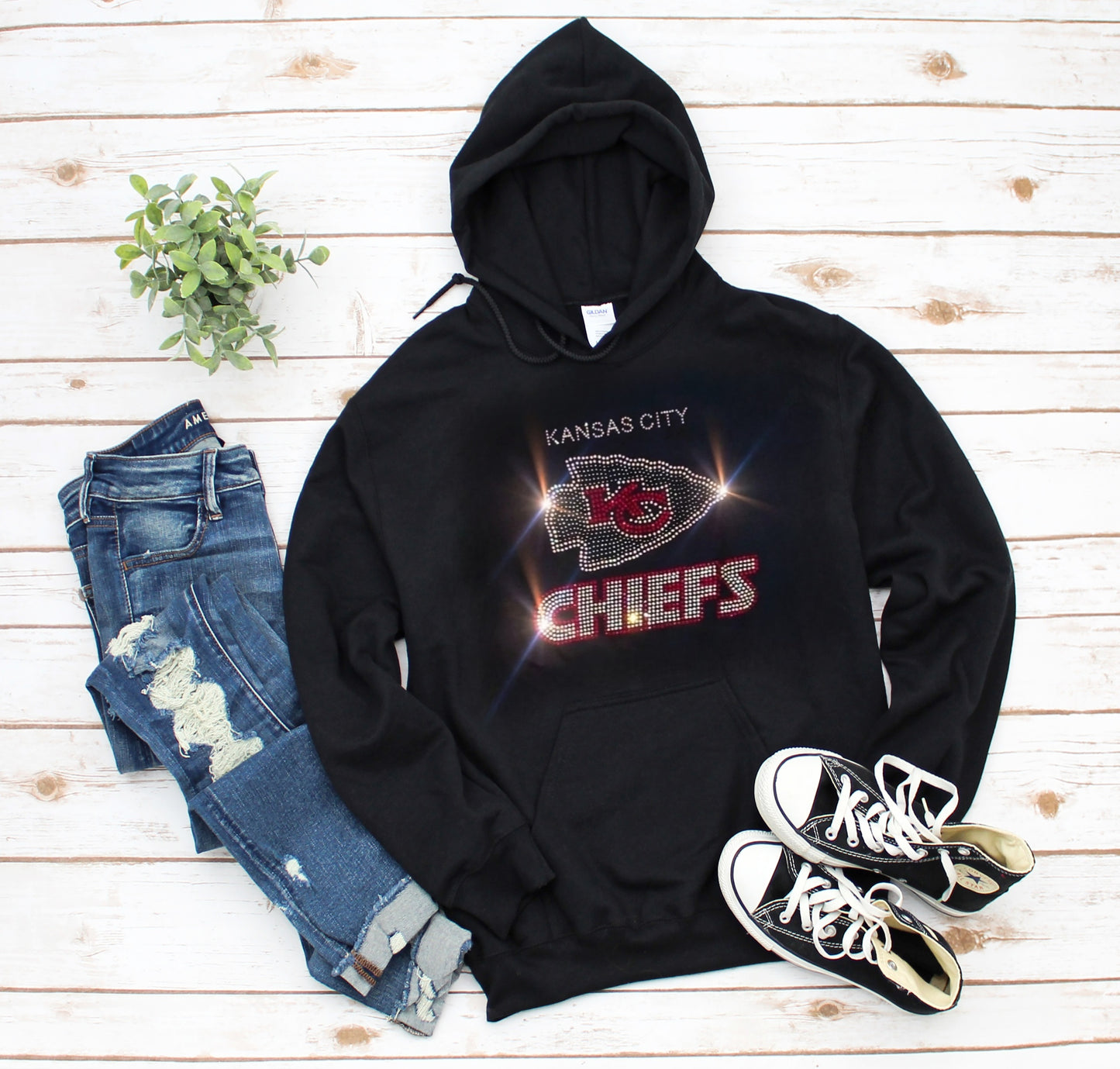 Kansas City Chiefs Unisex HOODIE or CREWNECK Sweatshirt Bling Chiefs Sweatshirt Hoodie