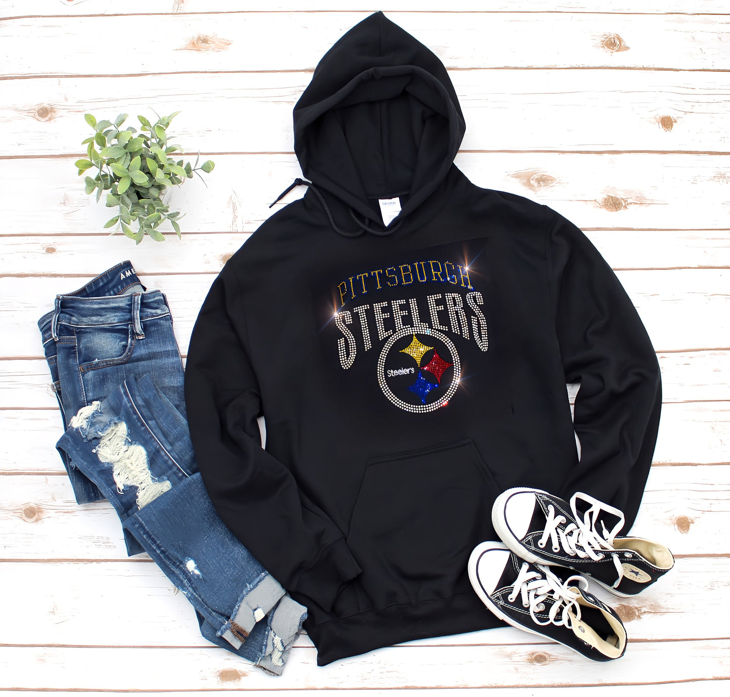 Pittsburgh Steelers Unisex HOODIE or CREWNECK Sweatshirt Bling Steelers Sweater Sweatshirt