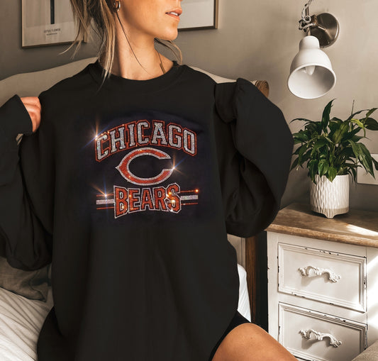 Chicago Bears Unisex HOODIE or CREWNECK Sweatshirt Bling Bears Sweatshirt Hoodie