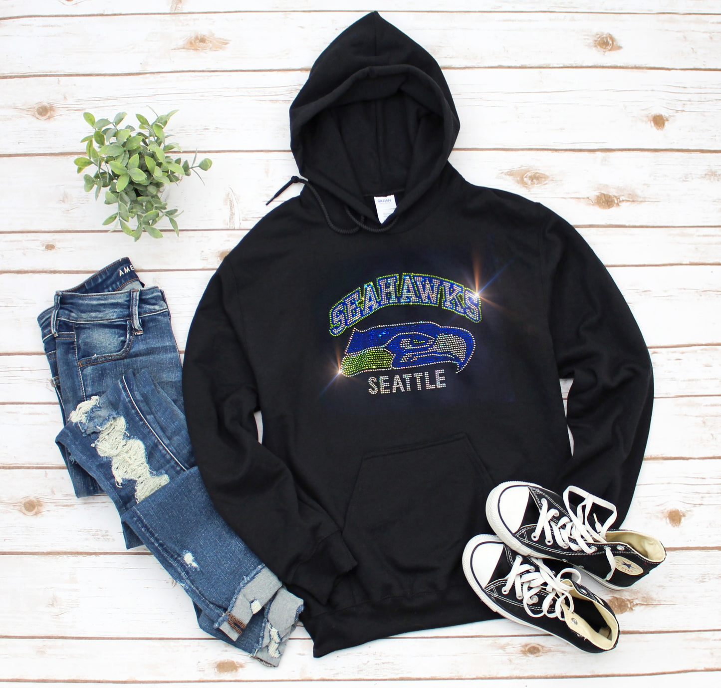 Seattle Seahawks Unisex HOODIE or CREWNECK Sweatshirt Bling Cowboys Sweatshirt Hoodie