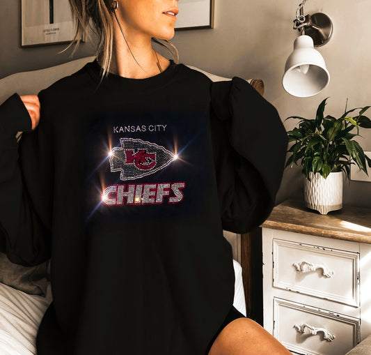 Kansas City Chiefs Unisex HOODIE or CREWNECK Sweatshirt Bling Chiefs Sweatshirt Hoodie