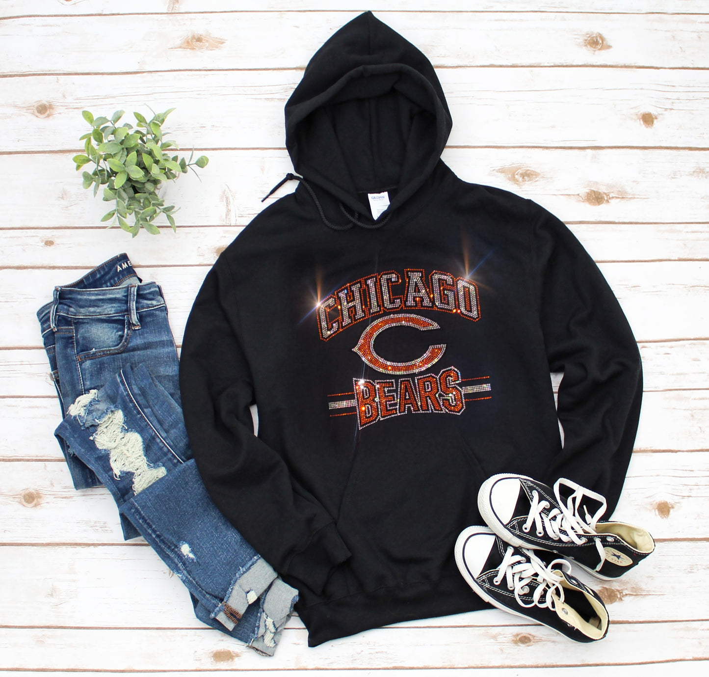 Chicago Bears Unisex HOODIE or CREWNECK Sweatshirt Bling Bears Sweatshirt Hoodie